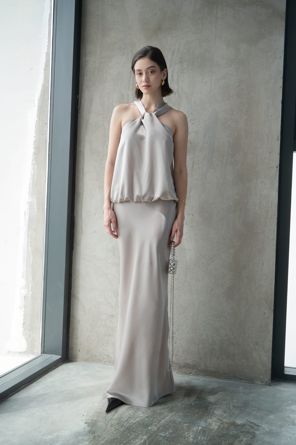 Satin Pearl Skirt