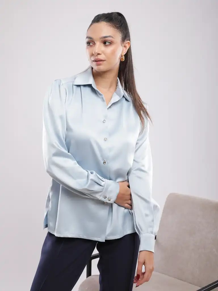 Classic Grey Silk Shirt