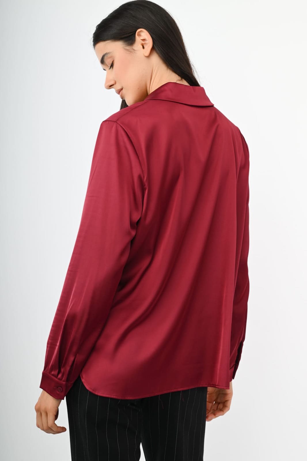 Classic Red Silk Shirt