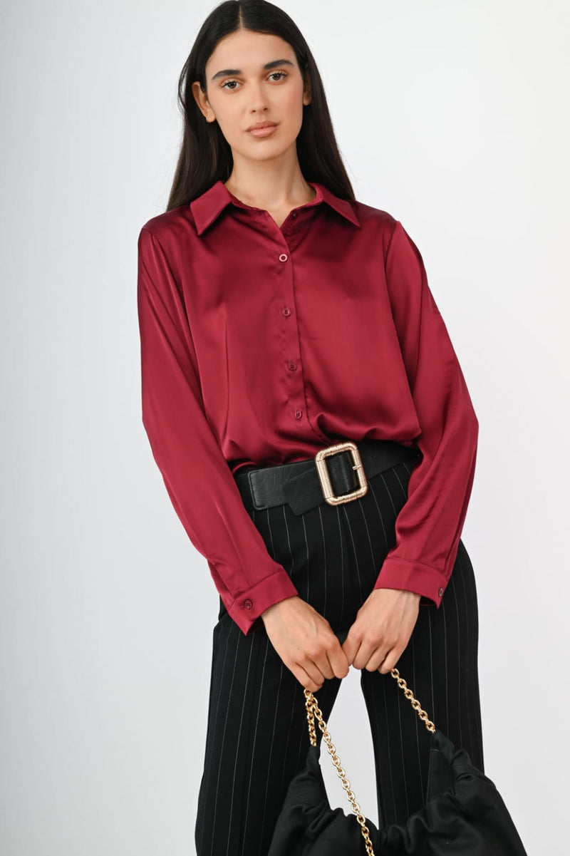 Classic Red Silk Shirt