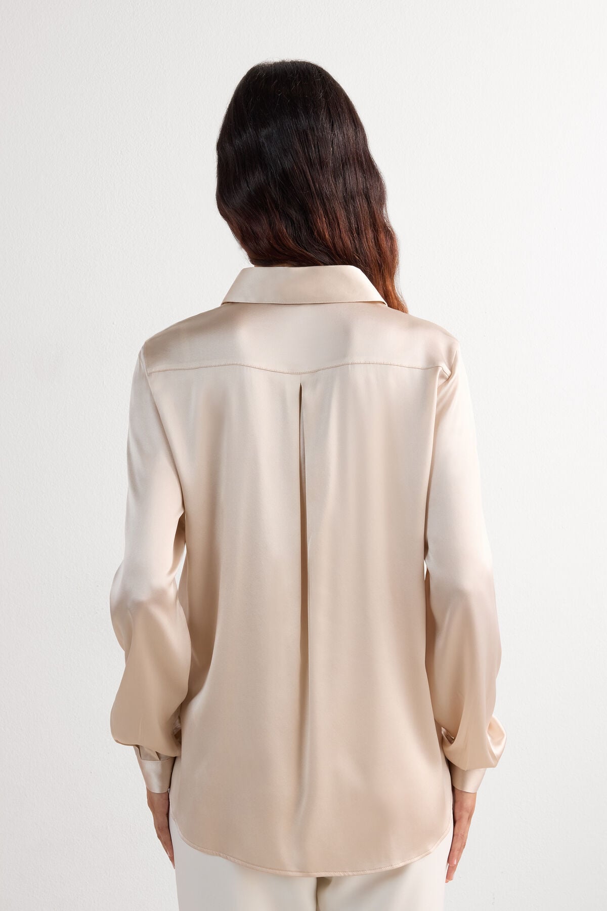 Classic Beige Silk Shirt