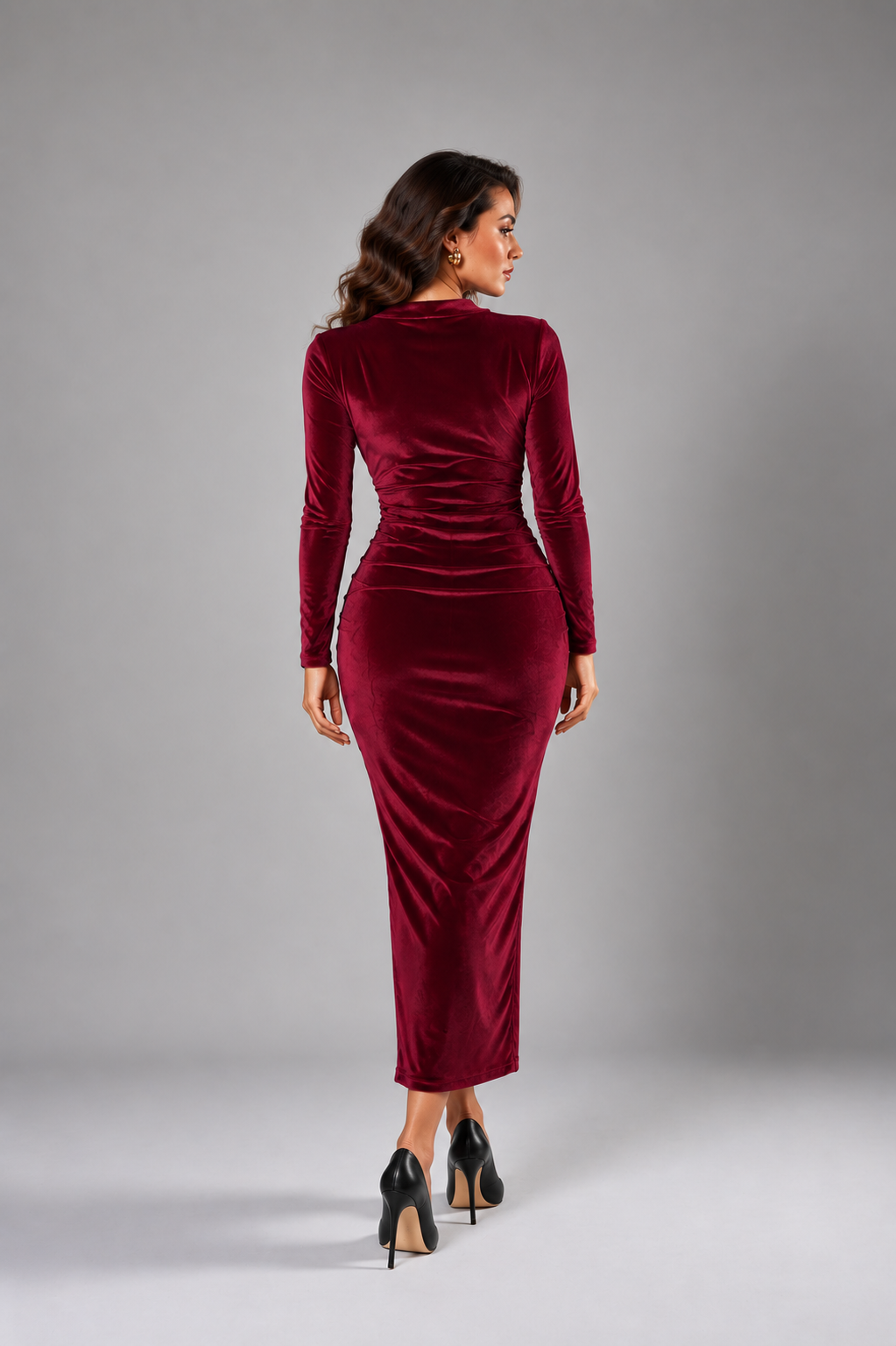 ALESSO PINK VELVET BODYCON