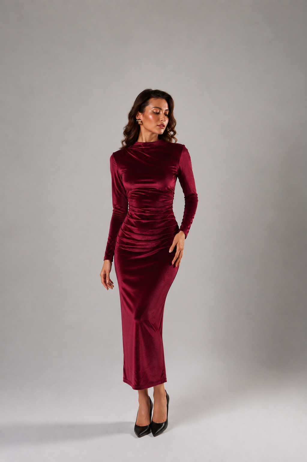 ALESSO PINK VELVET BODYCON