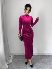 ALESSO PINK VELVET BODYCON