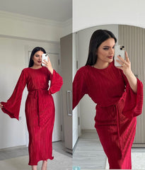 Scarlet Belle Pleated Maxi Dress