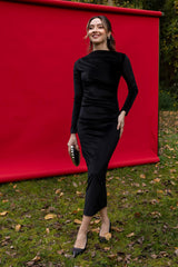 ALESSO BLACK VELVET BODYCON