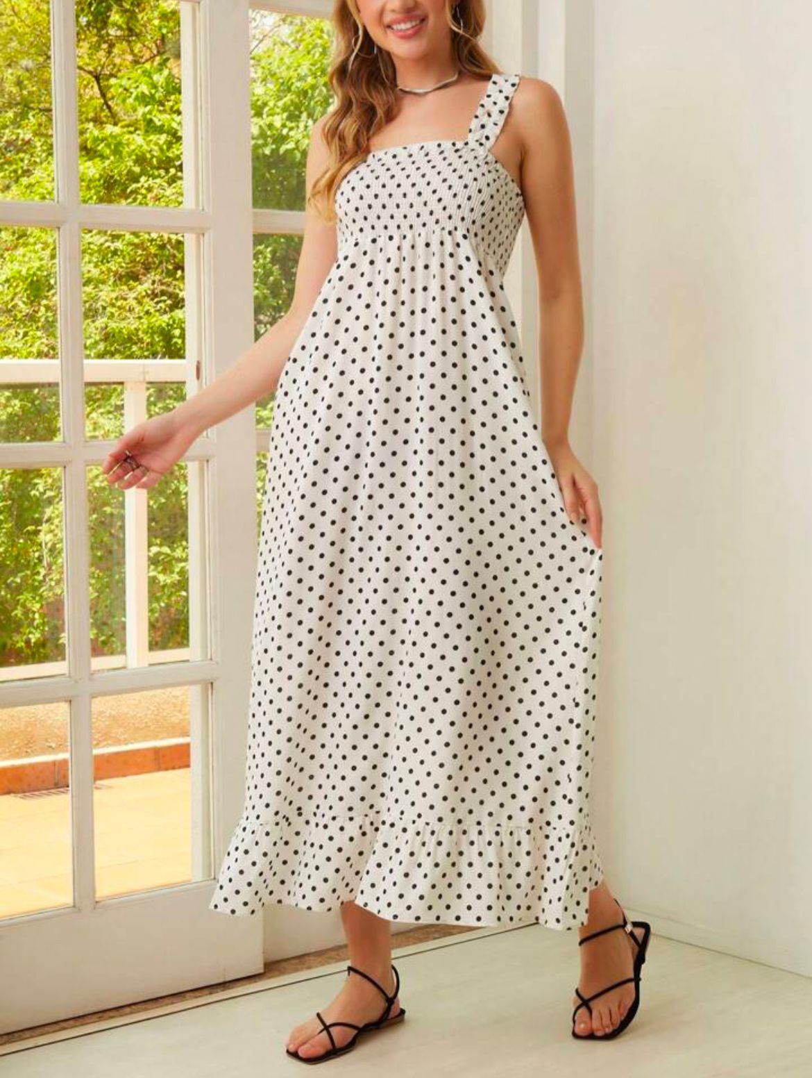 Polka Charm Maxi Dress