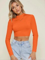 Veer Orange Fitted Crop Top